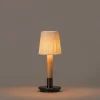 Básica Mínima Batería Portable Table Lamp - Bronze - Natural Ribbon