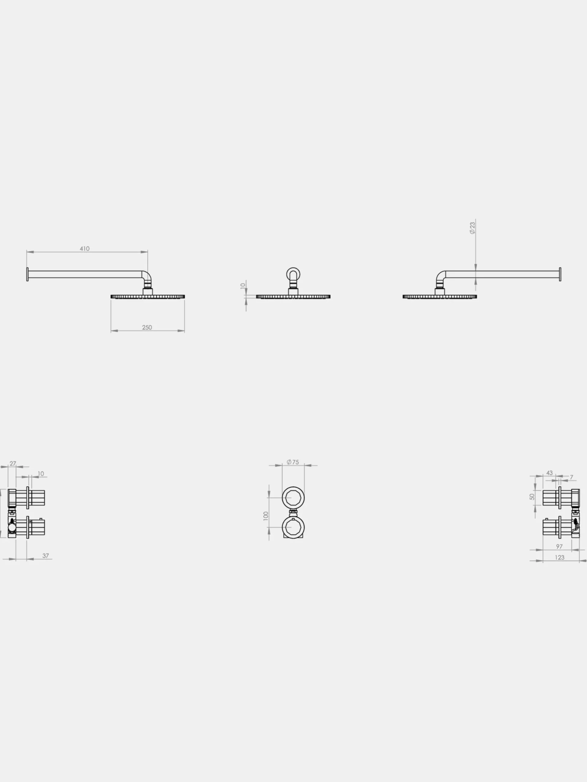 Déca Head Built-In Shower Fixture