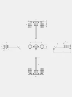 Déca Wall Mounted Tap 200 - 3 hole