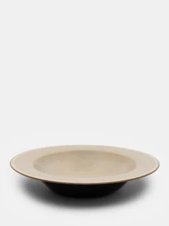 Degustation Large Round Misty Grey and Dark Blue
