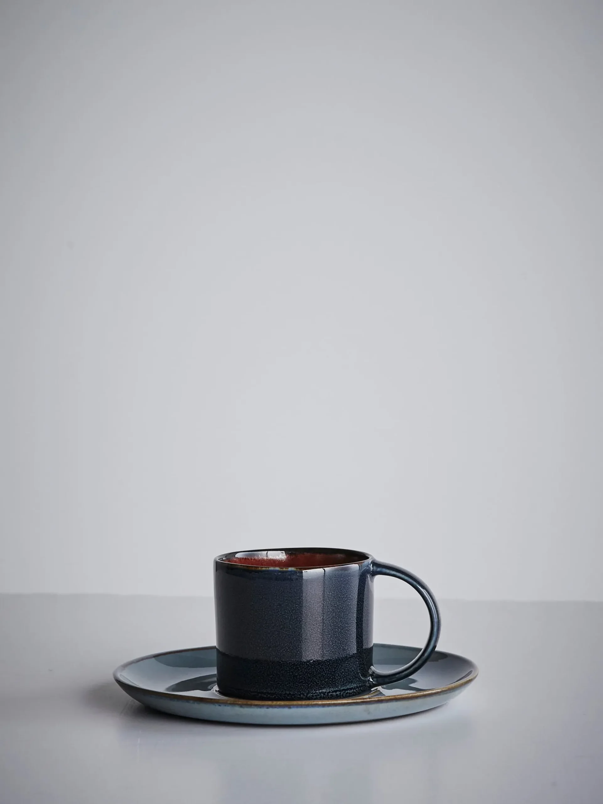Espresso Cup With Saucer - Dark Blue - Smokey Blue