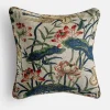 Heron & Lotus Flower Cushion - 55x55 cm