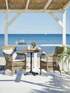 Marie Exterior Armchair - Antique Grey - White Cushion