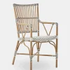 Monique Exterior Armchair - White/Cappuccino Dot