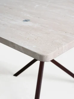 NEB Rectangular Dining Table - Travertin - Brown