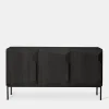 Oak Stairs Black Sideboard - 3 Doors