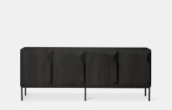 Oak Stairs Black Sideboard - 3 Doors