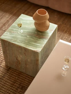 Onyx Marble Block Table