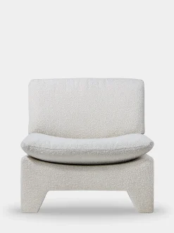 Retro lounge fauteuil - boucle cream