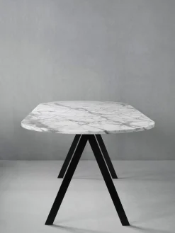 Saw Table White Marble