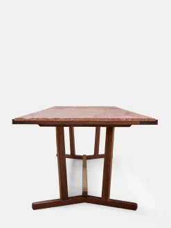 Shaker Dining Table - Oiled Walnut - Rosa Negrais Marble