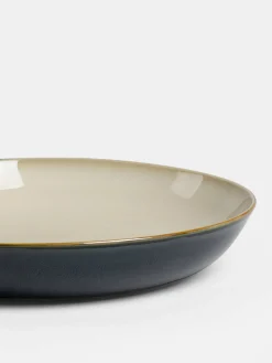 Terres de Rêves - Pasta Plate - Misty Grey/Dark Blue
