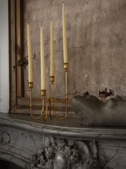 Totem Crown Candle Holder – Brass