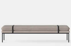 Turn Daybed - Cotton Linen Natural - Black Frame - Black Straps