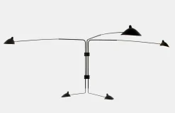 Wall Lamp with Five Rotating Straight Arms